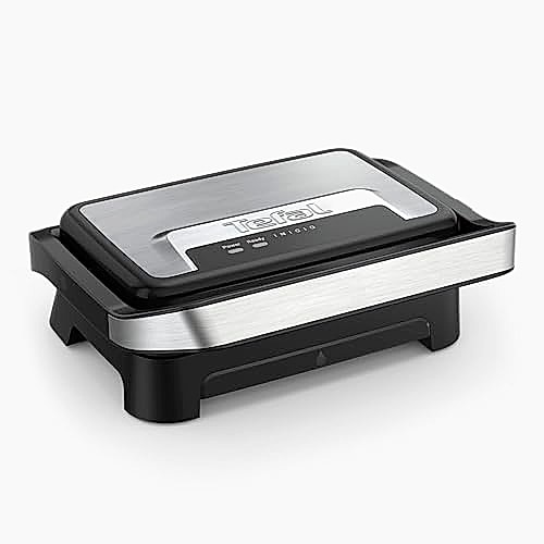 Tefal Gril et machine à panini, Plaques de cuisson antiadhésives, Nettoyage facile, Rangement facile, Inicio Compact, GC270D10