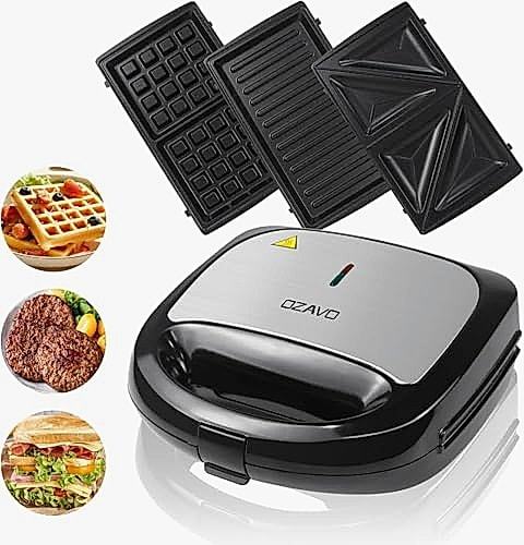 OZAVO Appareil 3 en 1 Croque-monsieur Sandwich Grill