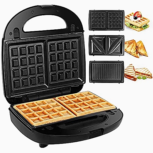 Gotoll Appareil à Croques Monsieur Gaufrier 3 en 1