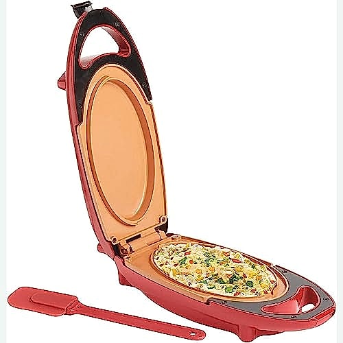 Candora Machine à omelette, plaques de cuisson rapide antiadhésives infusées de cuivre, cuisson en haut et en bas