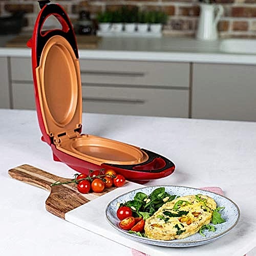 NOVABEL Poêle a Omelette - Plaque de Cuisson électrique portable -Poêle omelette deux plaques Revêtement antiadhésif.