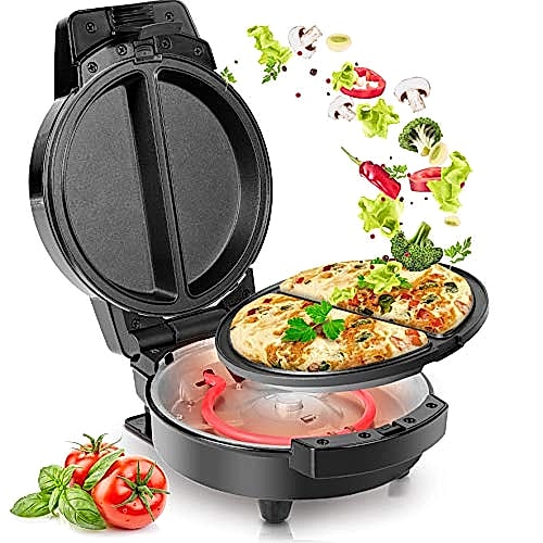 Duronic OM60 Cuiseur à Omelettes électrique | 2 plaques de cuisson antiadhésives et détachables | Appareil à 2 omelettes | 600 W | Poignées thermo-isolante | Pour un déjeuner sain et équilibré