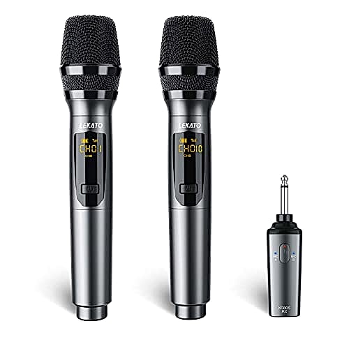 LEKATO Microphones sans Fil 2,4 GHz Doubles