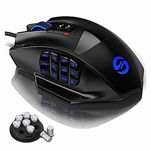 UtechSmart Souris laser de jeu MMO 16400 DPI
